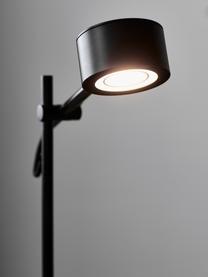 Dimbare LED bureaulamp Clyde, Lampenkap: gecoat metaal, Lampvoet: gecoat metaal, Diffuser: kunststof, Zwart, B 15 x H 41 cm