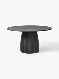 Table ronde avec pied strié Nelly, tailles variées, Placage en frêne, avec MDF, certifié FSC, Noir, Ø 115 cm