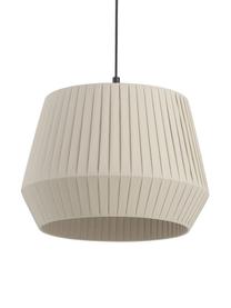 Lampada a sospensione con paralume in tessuto plissettato Dicte, Paralume: tessuto, Baldacchino: metallo rivestito, Beige, nero, Ø 40 x Alt. 34 cm