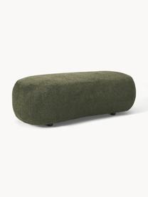 Pouf in teddy bouclé Alba, Rivestimento: 100% poliestere Il rivest, Struttura: legno massiccio di abete,, Piedini: plastica Questo prodotto , Teddy-bouclé verde scuro, Larg. 130 x Prof. 62 cm