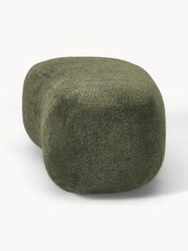 Pouf in teddy bouclé Alba, Rivestimento: 100% poliestere Il rivest, Struttura: legno massiccio di abete,, Piedini: plastica Questo prodotto , Teddy-bouclé verde scuro, Larg. 130 x Prof. 62 cm