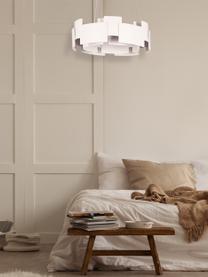 Moderne LED hanglamp Torino in wit, Lampenkap: acryl, gecoat metaal, Baldakijn: gecoat metaal, Wit, transparant, Ø 46 x H 50 cm