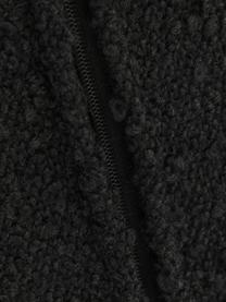 Poltrona in tessuto bouclè nero Molto, Rivestimento: 100% poliestere, Struttura: metallo, rivestito, Bouclé nero, Larg. 75 x Prof. 64 cm