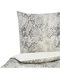 Housse de couette en satin de coton Doutzen, Couleur sable, anthracite