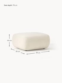 Teddy-Hocker Sofia, Bezug: Teddy (100 % Polypropylen, Gestell: Fichtenholz, FSC-zertifiz, Füße: Kunststoff Das in diesem , Teddy Off White, B 99 x T 78 cm