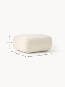 Pouf en tissu peluche Sofia, Peluche blanc cassé, larg. 99 x prof. 78 cm