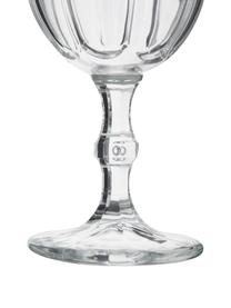 Bicchiere vino stile country con rilievo Lousanne 6 pz, Vetro, Trasparente, Ø 9 x Alt. 17 cm, 310 ml