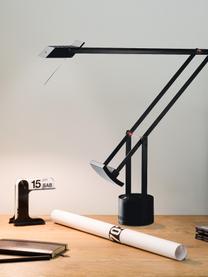 Tafellamp Tizio, Lamp: gelakt aluminium, Diffuser: acrylglas, Zwart, B 78 x H 66 cm