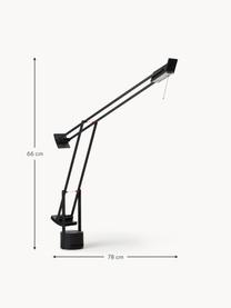 Lampa stołowa Tizio, Stelaż: aluminium powlekane, Czarny, S 78 x W 66 cm