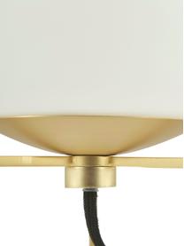 Lámpara de mesa pequeña de vidrio opalino Alton, Pantalla: vidrio opalino, Latón, blanco, Ø 20 x Al 29 cm