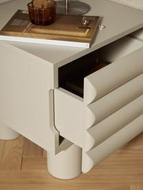 Comodino con cassetto Fana, Gambe: legno di pioppo, Questo p, Beige, Larg. 48 x Alt. 45 cm