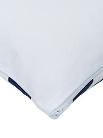 Housse de coussin 45x45 Sera, 100 % coton, Blanc, bleu foncé, larg. 45 x long. 45 cm