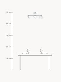Lampada da soffitto Atlanta, Struttura: metallo cromato, Baldacchino: metallo cromato, Trasparente, cromato, Larg. 70 x Alt. 28 cm