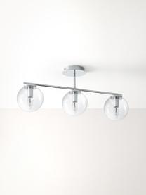 Lampada da soffitto Atlanta, Struttura: metallo cromato, Baldacchino: metallo cromato, Trasparente, cromato, Larg. 70 x Alt. 28 cm
