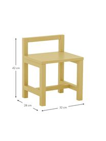 Detská stolička Rese, MDF-doska strednej hustoty, kaučukovníkové drevo, Žltá, Š 32 x H 28 cm