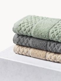 Sada ručníků s voštinovým vzorem Katharina, 3 díly, Béžová, 3dílná sada (ručník pro hosty, ručník a osuška)