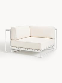 Modulo angolare da giardino Caio, Rivestimento: 100% poliestere Con 20.00, Struttura: alluminio, Bianco latte, bianco, Larg. 115 x Prof. 115 cm, parte angolare a sinistra