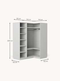 Armoire d'angle modulaire Leon, larg. 165 cm, plusieurs variantes, Gris clair, Basic Interior : larg. 165 x haut. 200 cm, avec module d'angle