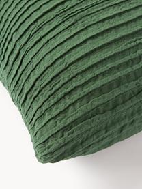 Funda de cojín de algodón con plisado Artemis, 99% algodón, 1% poliéster, Verde oscuro, An 50 x L 50 cm