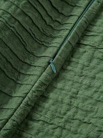 Funda de cojín de algodón con plisado Artemis, 99% algodón, 1% poliéster, Verde oscuro, An 50 x L 50 cm