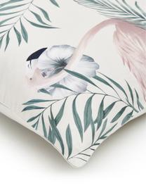 Poszewka na poduszkę z satyny bawełnianej Elliana, 2 szt., Beżowy, blady różowy, zielony, S 40 x D 80 cm