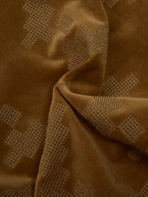 Cojín de terciopelo texturizado Twisted Brooklyn, con relleno, Funda: 100% terciopelo de algodó, Amarillo, An 45 x L 45 cm