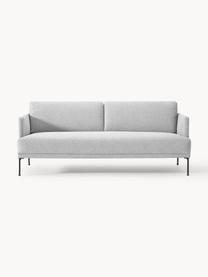 Sofa Fluente (3-osobowa), Tapicerka: 100% poliester Dzięki tka, Stelaż: lite drewno sosnowe, skle, Nogi: metal malowany proszkowo , Jasnoszara tkanina, S 196 x G 85 cm