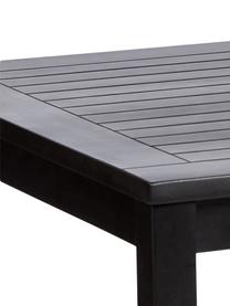 Mesa de comedor para jardínn de madera Rosenborg, Madera de caoba, lacado con poliuretano, Negro, An 165 x Al 75 cm