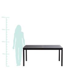 Stół ogrodowy z drewna Rosenborg, Drewno mahoniowe lakierowane poliuretanem, Czarny, S 165 x W 75 cm