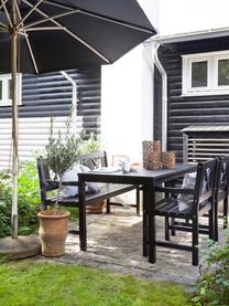 Mesa de comedor para jardínn de madera Rosenborg, Madera de caoba, lacado con poliuretano, Negro, An 165 x Al 75 cm