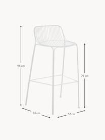 Ogrodowe krzesło barowe Hiray, Stal ocynkowana, lakierowana, Biały, S 57 x W 96 cm