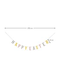 Girlande Happy Easter, Mitteldichte Holzfaserplatte, Faden, grau, gelb, rosa, B 290 x H 12 cm