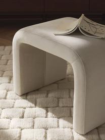 Samt-Hocker Penelope, Bezug: Samt (100 % Polyester) De, Gestell: Metall, Sperrholz, Samt Cremeweiss, B 61 x H 46 cm