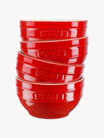 Handgemaakte schalen Ceramique, 4 stuks, Keramiek, geëmailleerd, Rood, Ø 12 x H 6 cm