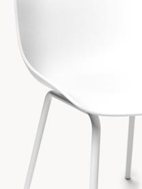 Sedia con gambe in metallo Dave 2 pz, Seduta: materiale sintetico, Gambe: metallo verniciato a polv, Bianco, Larg. 46 x Prof. 53 cm