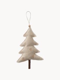 Décorations de sapin de Noël Sivo, 4 élém., Beige, bois, larg. 10 x haut. 22 cm