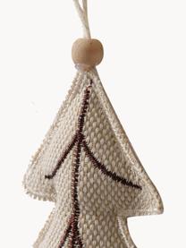 Décorations de sapin de Noël Sivo, 4 élém., Beige, bois, larg. 10 x haut. 22 cm