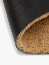 Felpudo Just For Your Home, Parte superior: fibras de coco, Reverso: plástico (PVC), Beige, negro, An 40 x L 60 cm
