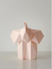 Tafellamp Baby Elephant, bouwpakket van papier, Lampenkap: papier, 160 g/m², Voetstuk: MDF, kunststof, Roze, 23 x 24 cm