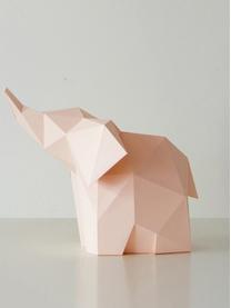 Tafellamp Baby Elephant, bouwpakket van papier, Lampenkap: papier, 160 g/m², Voetstuk: MDF, kunststof, Roze, 23 x 24 cm