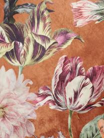 Runder Teppich Filou mit Blumenmuster, 60% Polyester, 30% thermoplastisches Polyurethan, 10% Baumwolle, Karamellbraun, Mehrfarbig, Ø 180 cm (Größe L)