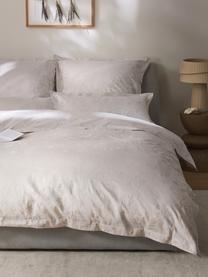 Baumwollsatin-Bettdeckenbezug Hurley mit Jacquard-Muster, Webart: Satin Fadendichte 280 TC,, Cremeweiß, Hellbeige, B 200 x L 200 cm