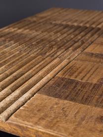 Konferenčný stolík z masívu v industriálnom dizajne Randi, Stolová doska: mangové drevo  Nohy: čierna, Š 110 x V 40 cm