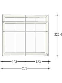 Schwebetürenschrank Oliver mit 2 Türen, inkl. Montageservice, Korpus: Holzwerkstoffplatten, lac, Weiß, 252 x 225 cm