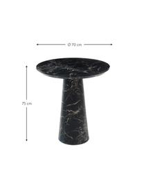 Okrúhly stôl v mramorovom vzhľade Disc, Čierna, mramorový vzhľad, Ø 70 cm