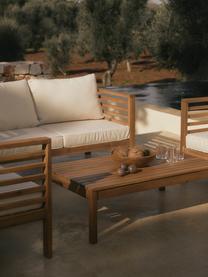 Set lounge para exterior Bo, 4 pzas., Tapizado: poliéster (resistente a l, Estructura: madera de acacia maciza a, Tejido beige, madera de acacia, Set de diferentes tamaños