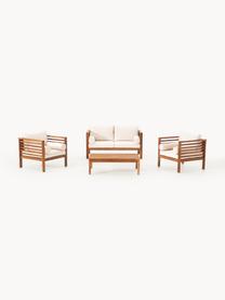 Garten-Lounge-Set Bo, 4-tlg., Webstoff Beige, Akazienholz, Set mit verschiedenen Größen