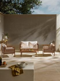 Set lounge para exterior Bo, 4 pzas., Tapizado: poliéster (resistente a l, Tejido beige, madera de acacia, Set de diferentes tamaños