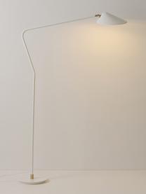 Große Leselampe Neron, Dekor: Metall, vermessingt, Weiß, H 171 cm x T 31 cm