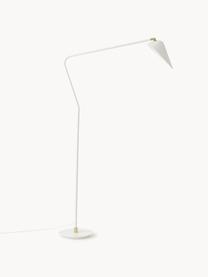 Grote leeslamp Neron, Decoratie: vermessingd metaal, Wit, H 171cm